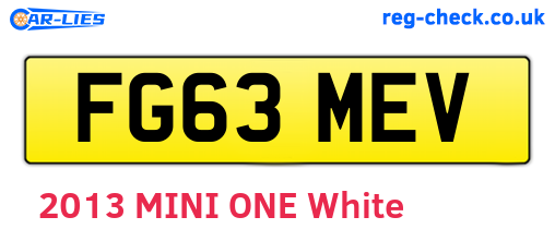 FG63MEV are the vehicle registration plates.