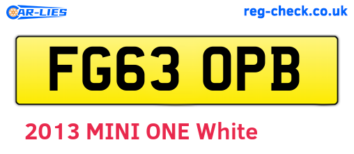 FG63OPB are the vehicle registration plates.