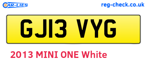 GJ13VYG are the vehicle registration plates.