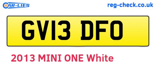 GV13DFO are the vehicle registration plates.