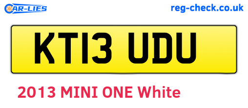 KT13UDU are the vehicle registration plates.