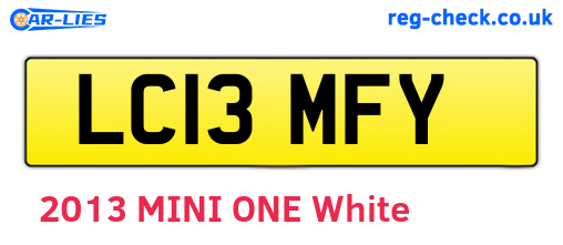 LC13MFY are the vehicle registration plates.