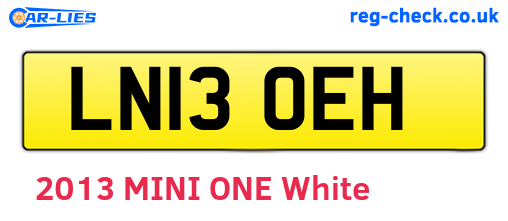LN13OEH are the vehicle registration plates.