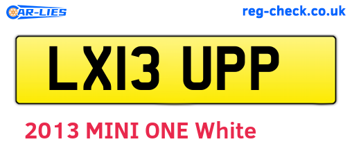 LX13UPP are the vehicle registration plates.
