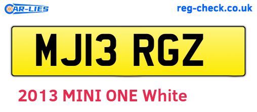 MJ13RGZ are the vehicle registration plates.