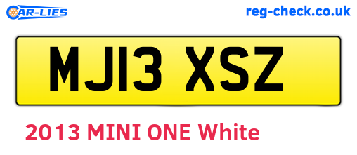 MJ13XSZ are the vehicle registration plates.