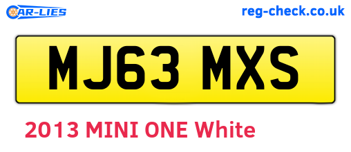 MJ63MXS are the vehicle registration plates.