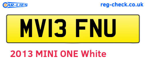MV13FNU are the vehicle registration plates.