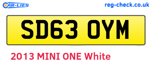 SD63OYM are the vehicle registration plates.