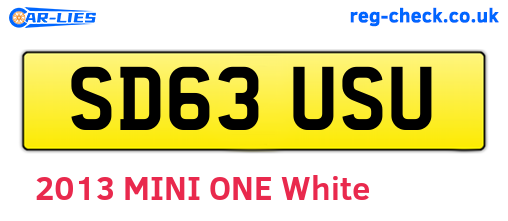 SD63USU are the vehicle registration plates.