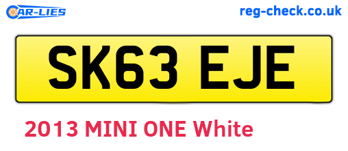 SK63EJE are the vehicle registration plates.
