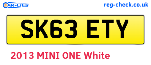 SK63ETY are the vehicle registration plates.