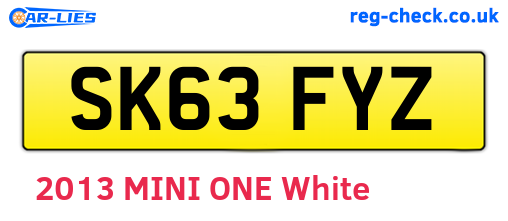 SK63FYZ are the vehicle registration plates.