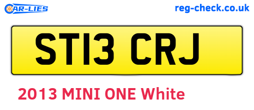 ST13CRJ are the vehicle registration plates.