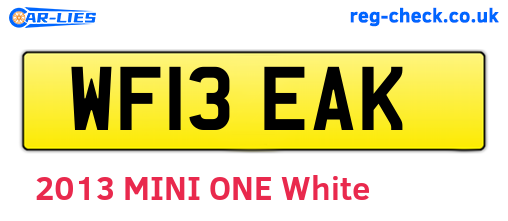 WF13EAK are the vehicle registration plates.