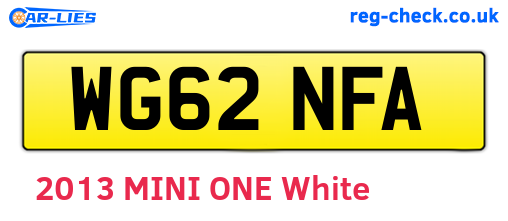 WG62NFA are the vehicle registration plates.