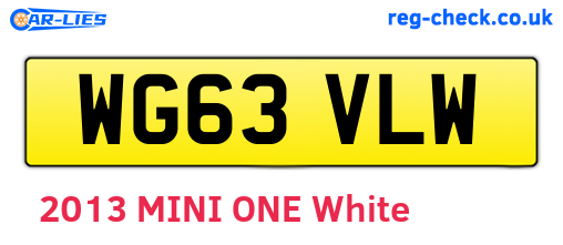 WG63VLW are the vehicle registration plates.