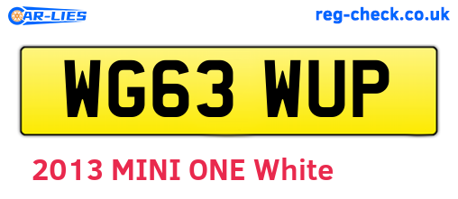 WG63WUP are the vehicle registration plates.