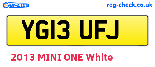 YG13UFJ are the vehicle registration plates.