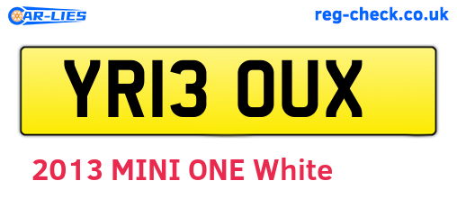 YR13OUX are the vehicle registration plates.