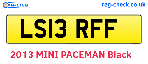 LS13RFF are the vehicle registration plates.