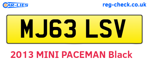 MJ63LSV are the vehicle registration plates.