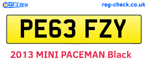 PE63FZY are the vehicle registration plates.