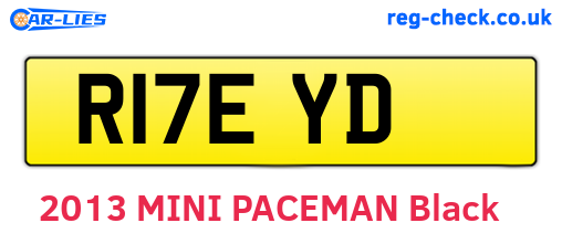 R17EYD are the vehicle registration plates.