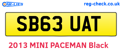 SB63UAT are the vehicle registration plates.
