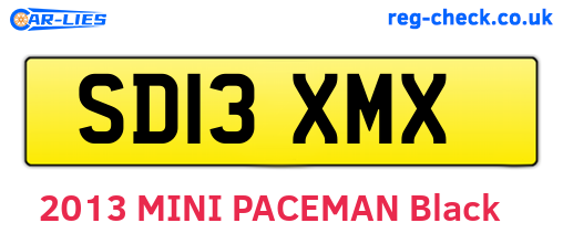 SD13XMX are the vehicle registration plates.