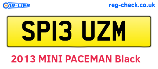 SP13UZM are the vehicle registration plates.