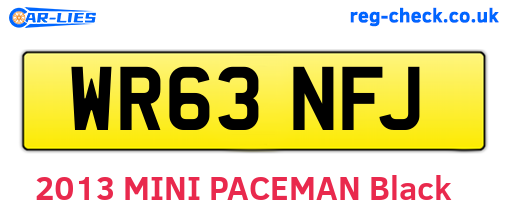 WR63NFJ are the vehicle registration plates.