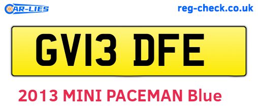 GV13DFE are the vehicle registration plates.