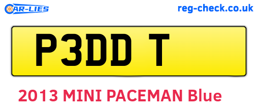 P3DDT are the vehicle registration plates.