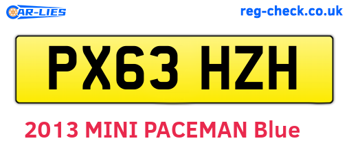 PX63HZH are the vehicle registration plates.