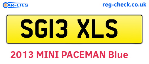 SG13XLS are the vehicle registration plates.