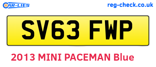 SV63FWP are the vehicle registration plates.