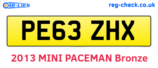 PE63ZHX are the vehicle registration plates.