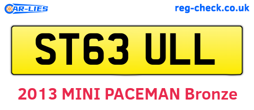 ST63ULL are the vehicle registration plates.
