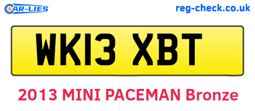 WK13XBT are the vehicle registration plates.