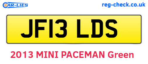JF13LDS are the vehicle registration plates.