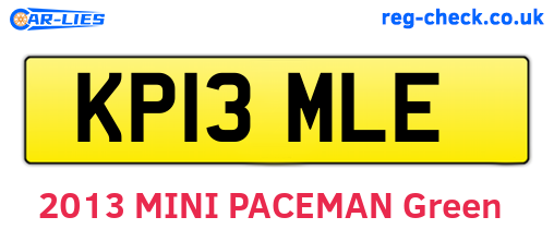 KP13MLE are the vehicle registration plates.