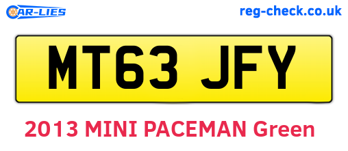 MT63JFY are the vehicle registration plates.