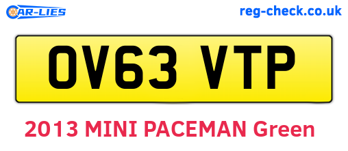 OV63VTP are the vehicle registration plates.