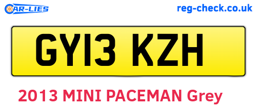 GY13KZH are the vehicle registration plates.