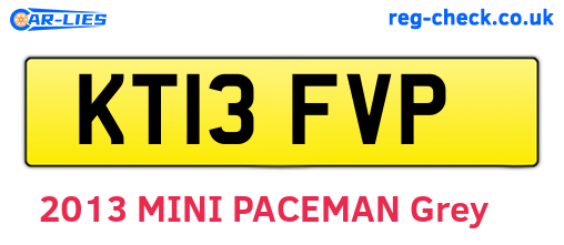 KT13FVP are the vehicle registration plates.