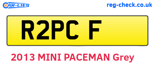 R2PCF are the vehicle registration plates.