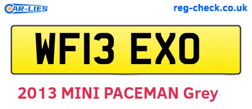 WF13EXO are the vehicle registration plates.