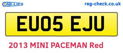 EU05EJU are the vehicle registration plates.