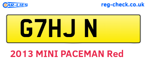 G7HJN are the vehicle registration plates.